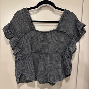Daily Practice by Anthropologie Gauzy Ruffled Top